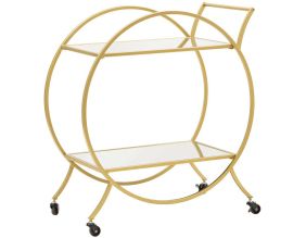 Desserte en métal doré et verre Trolley 70 x 36.5 x 78 cm