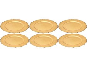 Dessous d'assiette en plastique doré Royal (Lot de 6)