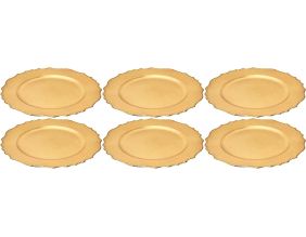 Dessous d'assiette en plastique doré Royal (Lot de 6)