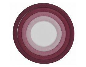 Dessous de plat modulable 4 anneaux en silicone (Rose et framboise)