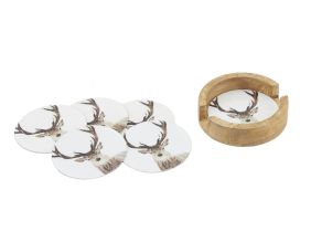 Dessous de verre Cerfs en métal (Lot de 6)