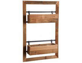 Double jardinière murale en bois Lofty