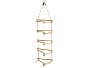 Échelle de corde en bois et chanvre 3 côtés