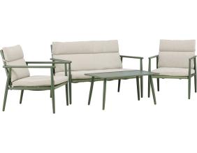 Ensemble canapé, fauteuils et table en acier Mazzaro (Vert)