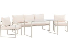 Ensemble canapé fauteuils et table de jardin Catania (Beige)