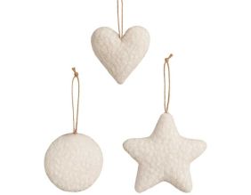 Ensemble de 3 décorations à suspendre Lu Set (Blanc)