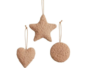 Ensemble de 3 décorations à suspendre Lu Set (Marron)