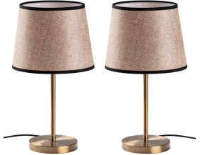 Ensemble de 2 lampes à poser Abajur (Doré et beige)