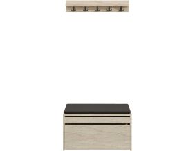 Ensemble meuble d'entrée et étagère avec patères Boby (Beige)