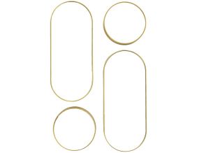 Ensemble de 4 miroirs rond et ovale doré Versa