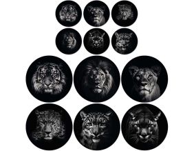 Ensemble sets de table en vinyle 38 cm et dessous de verre King & Queen (Lot de 6 sets de table et de 6 dessous de verre motifs assortis)