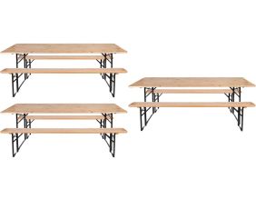 Ensemble table et banc de jardin Brasseur (Lot de 3)