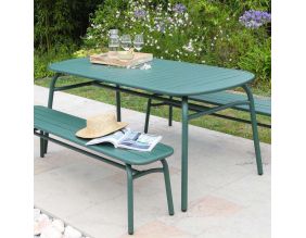 Ensemble table et 2 bancs de jardin en aluminium Oscar