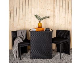 Ensemble table et 2 chaises en résine tressée Savanna