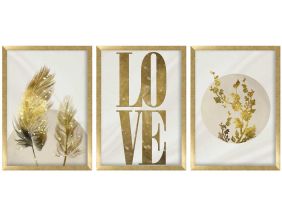 Ensemble de 3 tableaux décoratifs (Love)