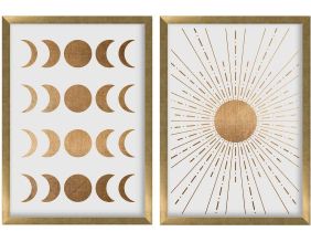 Ensemble de 2 tableaux décoratifs (Planètes noires)