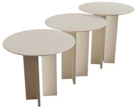 Ensemble de 3 tables d'appoint Leo (Crème)
