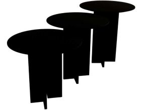 Ensemble de 3 tables d'appoint Leo (Noir)