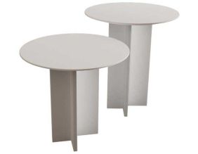 Ensemble de 2 tables d'appoint en aggloméré Leo (White)