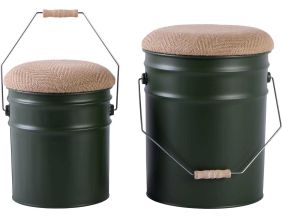 Ensemble de 2 tabourets Buckets (Vert jungle)