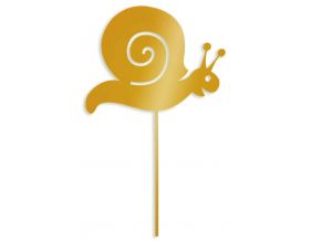 Escargot en acier coloré sur pic (Or)