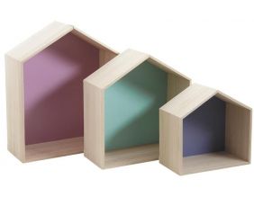 Etagère Niche Maison (Lot de 3)