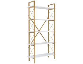 Etagère en aggloméré et métal Elysian (Blanc, Doré)