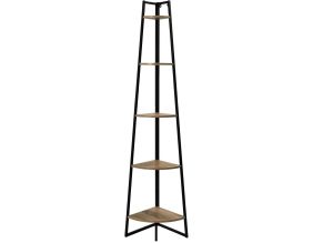 Etagère d'angle en bois et métal 5 niveaux