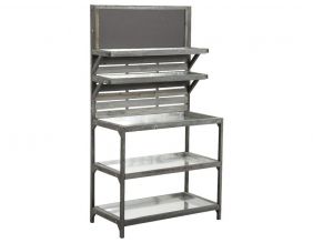 Table de jardinage en bois vieilli et zinc