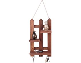 Etagère décorative en bois avec supports à clés Key (Noyer)