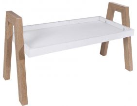 Etagère design empilable en bois 65 cm (Blanc)