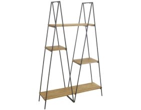 Étagère 4 niveaux en métal et bois