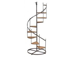 Étagère en métal et bois escalier