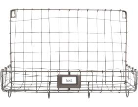 Etagère murale en métal filaire 39.3 x 13.3 x 28.6 cm Panier