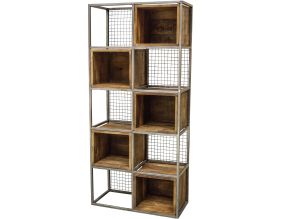 Étagère 5 niches en bois de manguier et grillagé