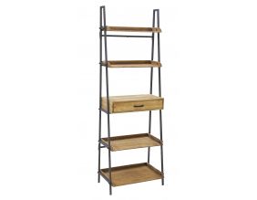 Etagère en pin et métal 1 tiroir