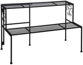 Etagère à plantes pliante en fer (2 niveaux)