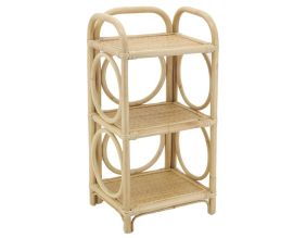 Étagère 3 niveaux en rotin miel