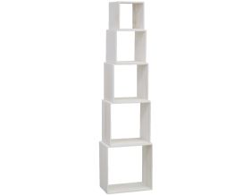 Étagères cube en bois de paulownia (Lot de 5) (Blanc)