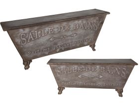 Etagères en zinc salle de bains (Lot de 2)