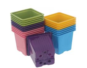 Set de 20 pots de plantation de 8 x 8 cm couleurs assorties