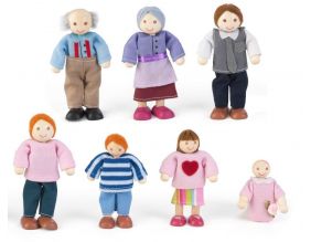 Famille 7 poupées en tissu 12cm