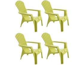 Fauteuil Adirondack en résine polypropylène (Lot de 4) (Anis)