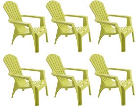 Fauteuil Adirondack en résine polypropylène (Lot de 6) (Anis)