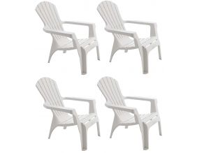 Fauteuil Adirondack en résine polypropylène (Lot de 4) (Blanc)