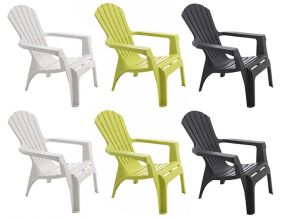 Fauteuil Adirondack en résine polypropylène (Lot de 6) (Coloris assortis)