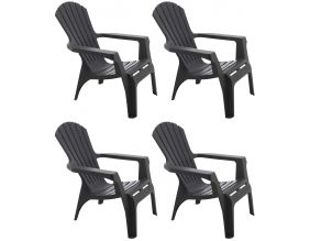 Fauteuil Adirondack en résine polypropylène (Lot de 4) (Anthracite)