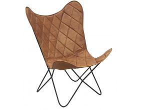 Fauteuil Butterfly en cuir (Marron)