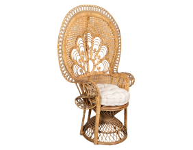 Fauteuil Emmanuelle en rotin teinté marron
