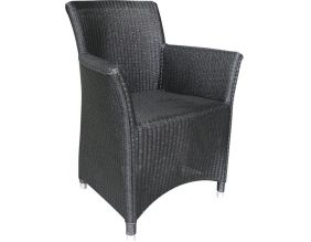 Fauteuil sapporo noir en loom et rotin